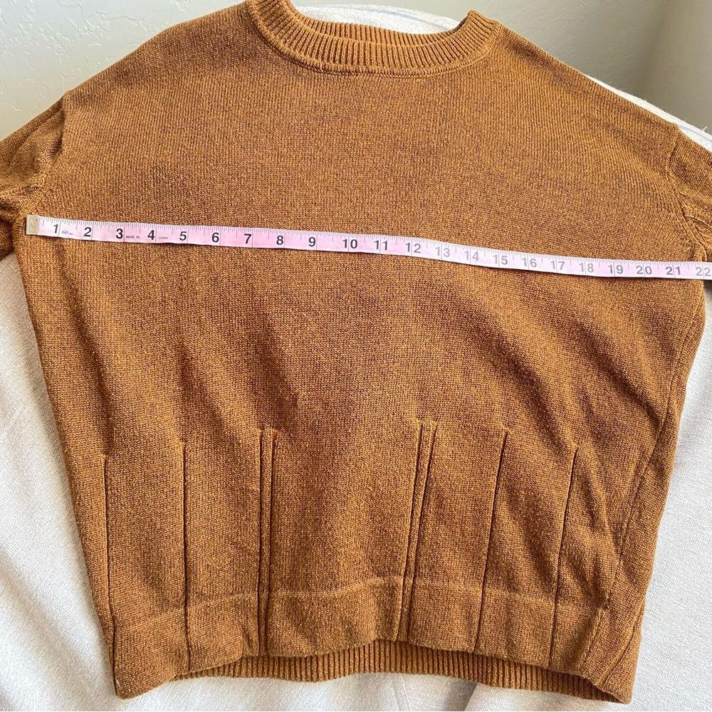 & OTHER STORIES Brown Long Sleeve Cotton Crewneck Sweater - Picture 7 of 9